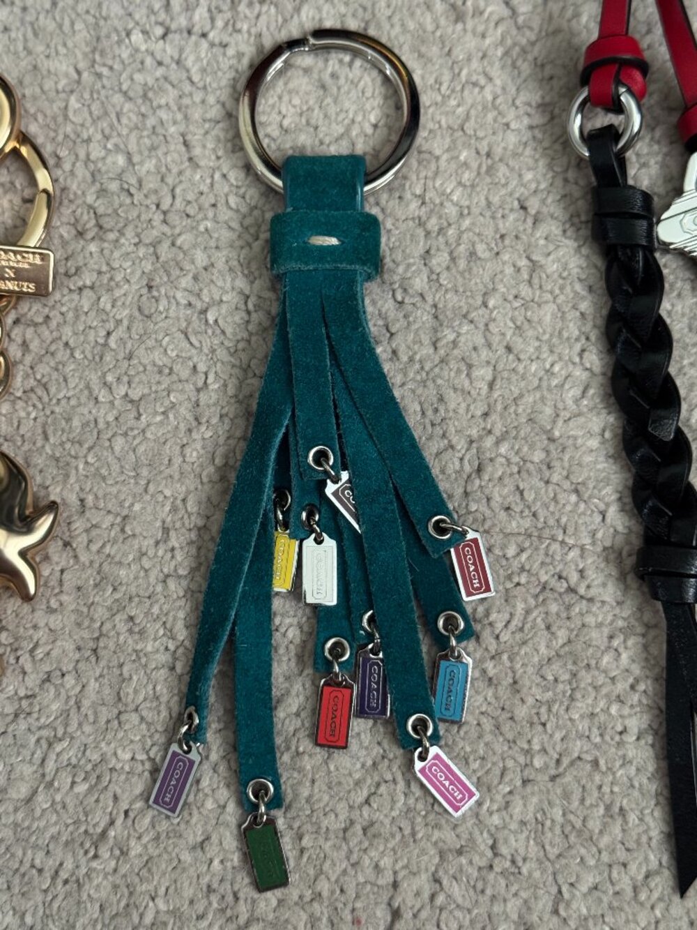 Coach vintage suede tassel charm, good used condition